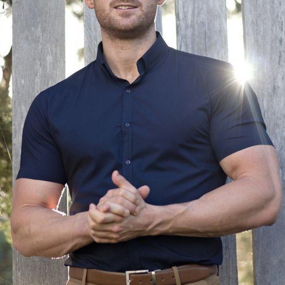 KOJO FIT PERFORMANCE SHORT SLEEVE - NAVY like State & Liberty Mizzen and Main